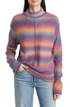 Beachlunchlounge Shadow Mock Neck Space Dye Sweater In Twilight Space Dye