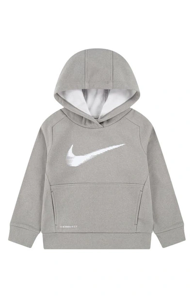 Nike Kids' Dri-fit Pullover Hoodie In Dark Grey Heather