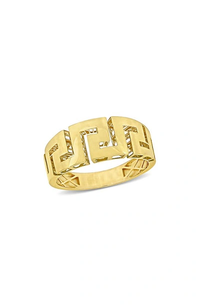 Delmar Greek Key Design Ring In Yellow