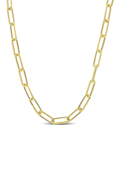 Delmar Paperclip Chain Necklace In Yellow