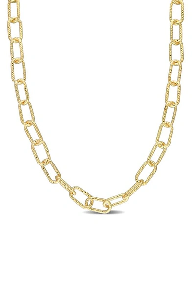 Delmar Fancy Paper Clip Chain Necklace In Gold