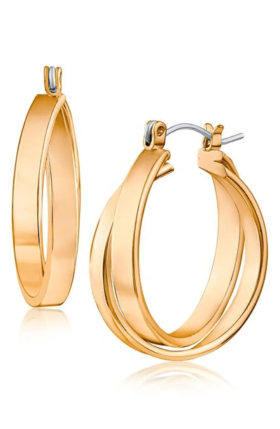 Jardin Large Double Hoop Earrings In Gold