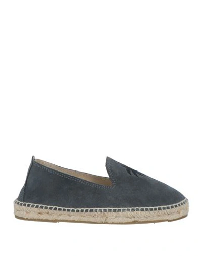 Manebi Manebí Man Espadrilles Lead Size 9 Soft Leather In Grey