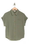Como Vintage Airflow Button-up Shirt In Mulled Basil