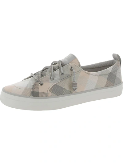 Sperry Crest Vibe Womens Canvas Lace-up Slip-on Sneakers In Grey