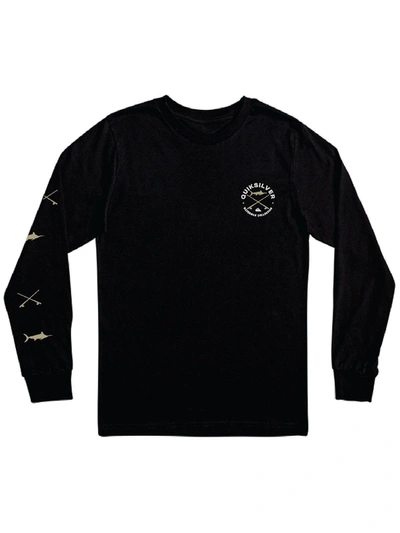 Quiksilver Waterman Mens Logo Crewneck Graphic T-shirt In Black