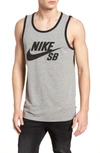 Nike Sb Ringer Tank In Dark Grey Heather/ Black