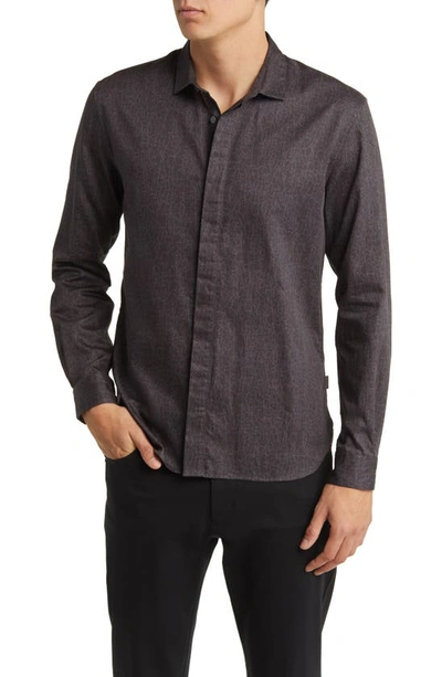 John Varvatos Rodney Cotton Button-up Shirt In Black