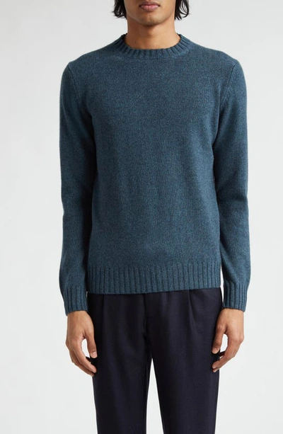 Thom Sweeney Cashmere Crewneck Sweater In Moss Blue