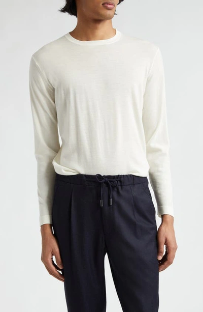 Thom Sweeney Relaxed Fit Merino Wool Sweater In Off White