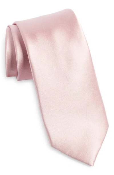 Nordstrom Anthony Solid Silk Tie In Lt Pink