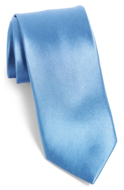 Nordstrom Anthony Solid Silk Tie In Denim