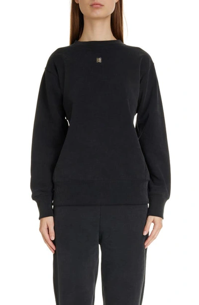 Givenchy 4g Embellished Crewneck Sweatshirt In Faded Black