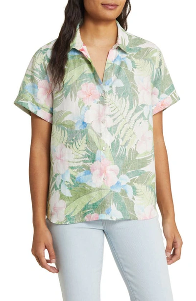 Tommy Bahama Radiant Sky Print Reversible Shirt In Coconut
