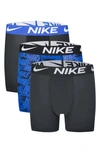 Nike Kids' Assorted 3-pack Micro Essentials Boxer Briefs In Game Royal