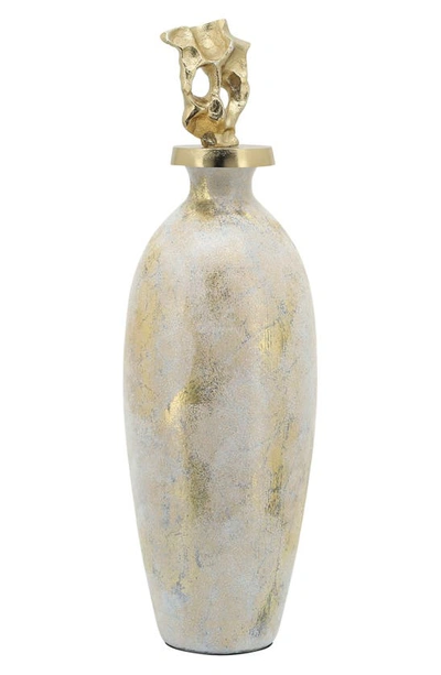 Sagebrook Home Glass 23-inch Vase In White/ Gold