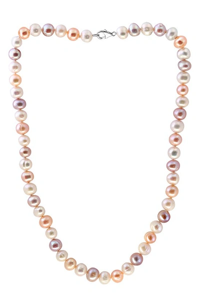 Effy Sterling Silver 7mm Freshwater Pearl Necklace In Silver Multi