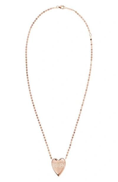 Lana Jewelry Taken Heart Diamond Pendant Necklace In Rose Gold/ Diamond