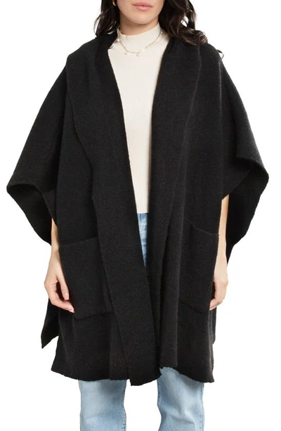Saachi Oversize Hooded Topper In Black