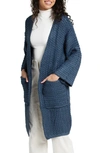 Saachi Knit Open Front Cardigan In Blue