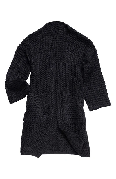 Saachi Knit Open Front Cardigan<br /> In Black