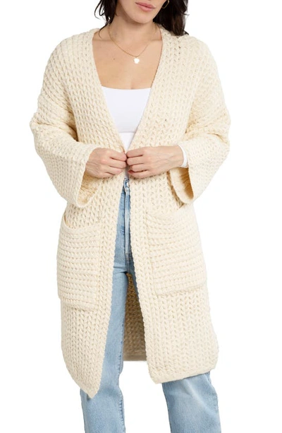 Saachi Knit Open Front Cardigan In Cream