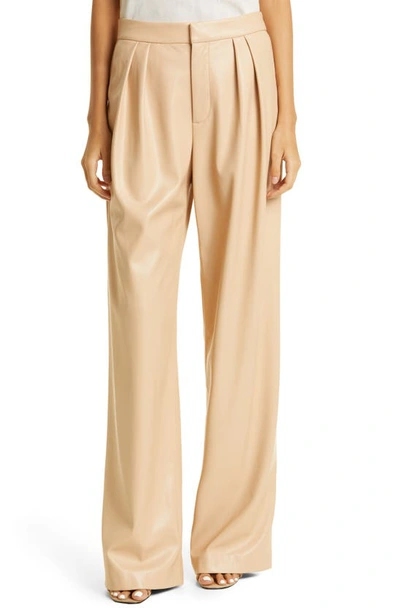 Alice And Olivia Pompey Faux Leather Trousers In Almond