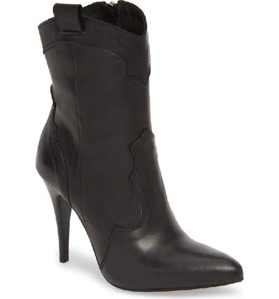 Charles David Women's Kimberly Pointed Toe Leather High-heel Booties In Black Leather