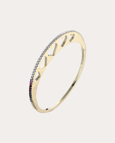 Type Jewelry Women's 6th Orbit 14k Gold Multi-stone Bangle