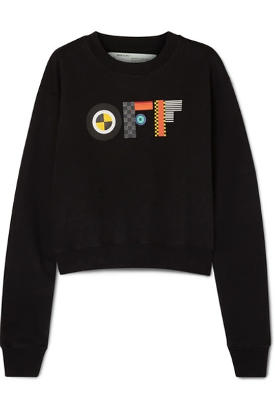 Off-white Printed Cotton-jersey Sweatshirt In Black