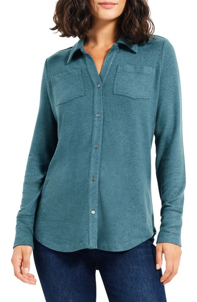 Nzt By Nic+zoe Sweet Dreams Button-up Shirt In Blue