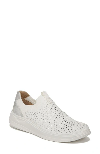 Bzees Twilight Crystal Embellished Knit Trainer In White