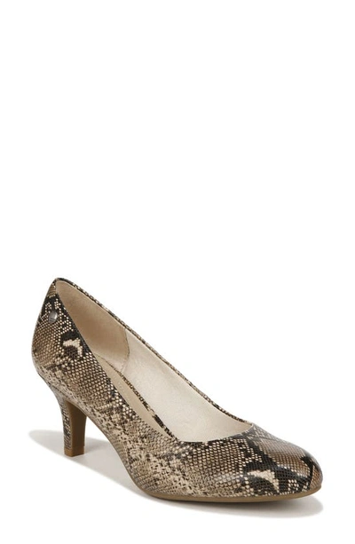 Lifestride Parigi Snake Embossed Pump In Hazelnut