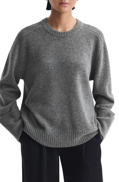 Reiss Laura Crewneck Wool & Cashmere Sweater In Charcoal