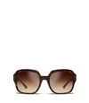 Tory Burch Reva 56mm Square Sunglasses - Dark Tortoise Gradient In Brown