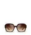 Tory Burch Reva 56mm Square Sunglasses - Dark Tortoise Gradient