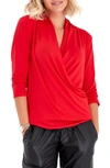 Accouchée Surplice V-neck Maternity/nursing Top In Red