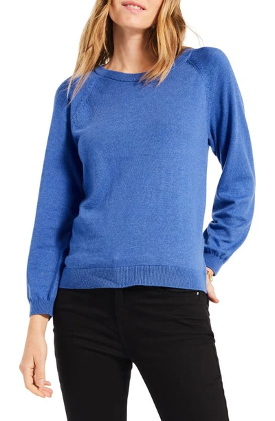 Nic + Zoe Here & There Cotton Blend Sweater In Gulf