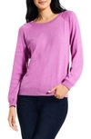 Nic + Zoe Here & There Cotton Blend Sweater In Vivid Magenta