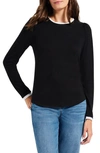 Nzt By Nic+zoe Sweet Dreams Faux Double Layer Top In Black Onyx