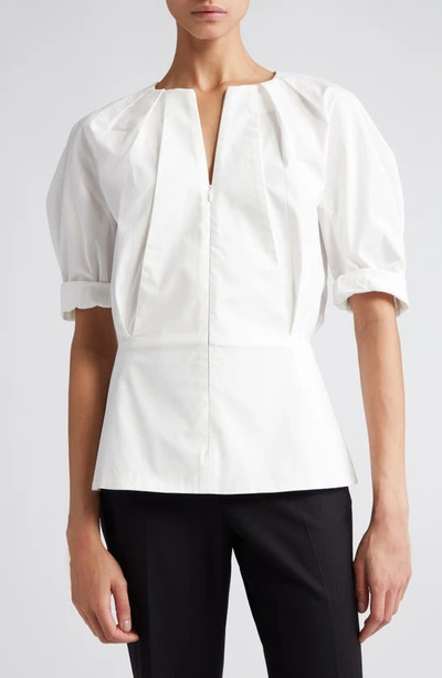 Proenza Schouler Stretch Cotton Poplin Top In Blanco