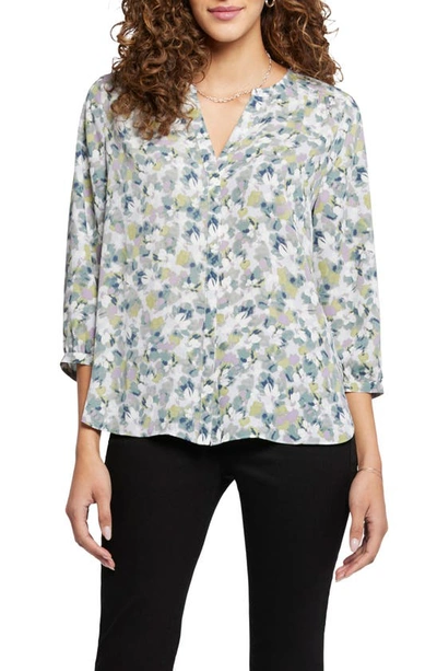 Nydj High-low Crepe Blouse In Bloomington