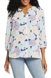 Nydj High-low Crepe Blouse In Rosemount