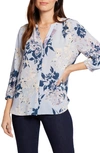 Nydj High-low Crepe Blouse In Valley Faire