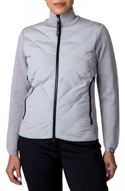 Capranea Bella Tola Quilted Merino Wool Jacket In Silversky