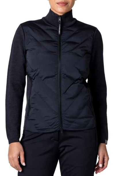 Capranea Bella Tola Quilted Merino Wool Jacket In Black