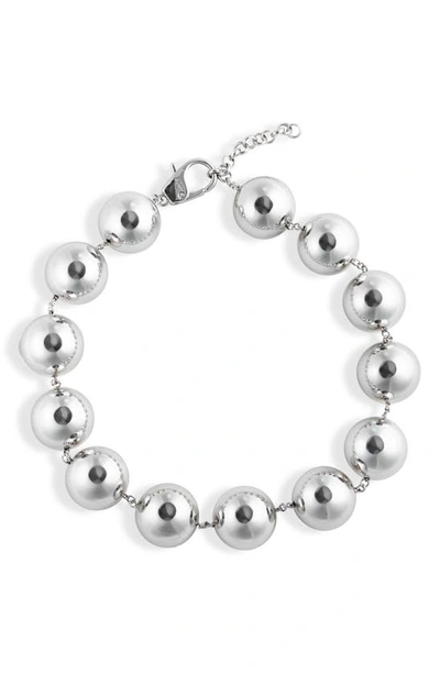 Eliou Miro Beaded Station Necklace In Silver