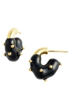 Eliou Theo Dipped Chunky Hoop Earrings In Black Gold