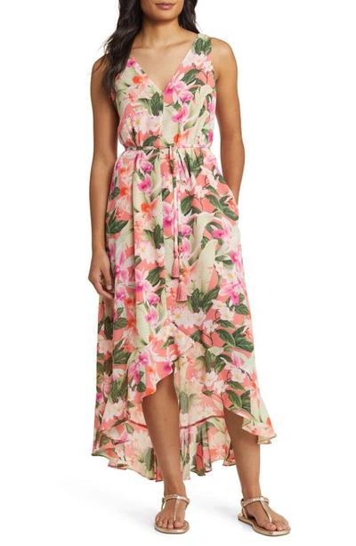Tommy Bahama Legacy Blooms Sleeveless Maxi Dress In Pure Coral