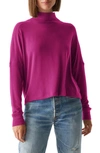 Michael Stars Frida Mock Neck Brushed Jersey Top In Berry